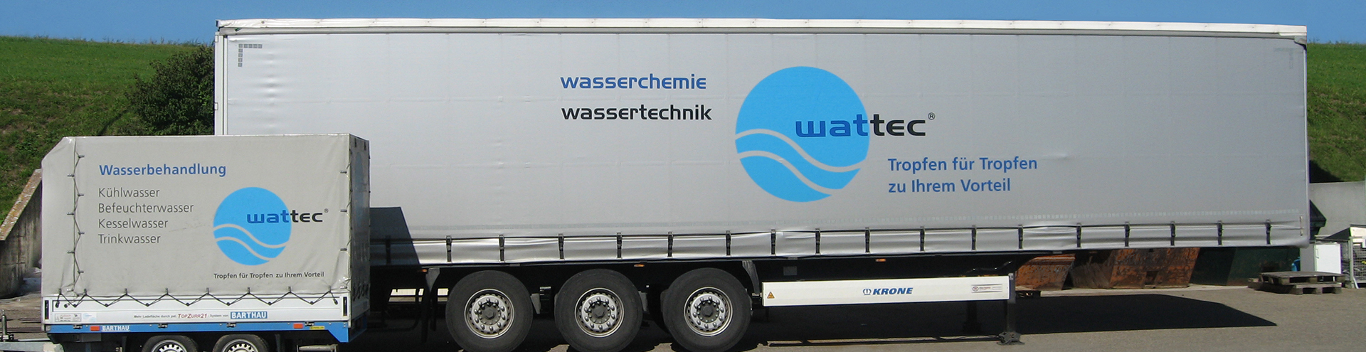 LKW Plane und Anhänger Plane mit Aufdruck der Wattec GmbH